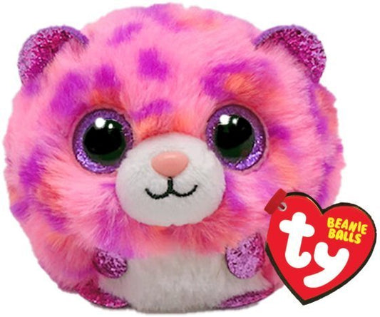 Topaz The Pink Leopard 8cm Ty Beanie Puffies Balls DOB October 4