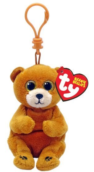 Duncan The Bear TY Beanie Bellies Key Clip DOB July 28