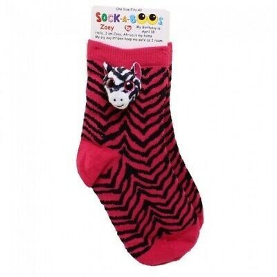 Zoey The Zebra TY Beanie Socks with Toys on Ankles DOB April 18