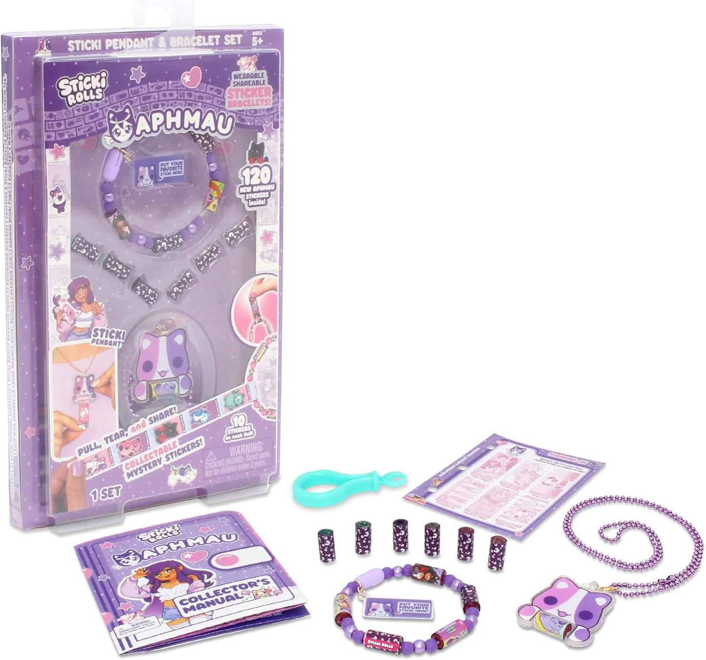 Sticki Rolls Aphmau Pendant & Bracelet Set 5+