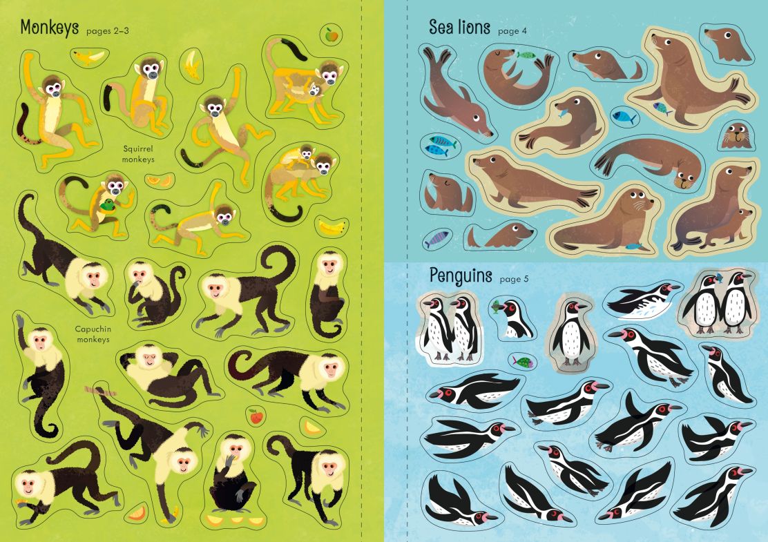 Little First Stickers Zoo Book by Usborne 3+