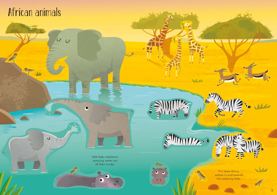 Little First Stickers Animals Book by Usborne 3+