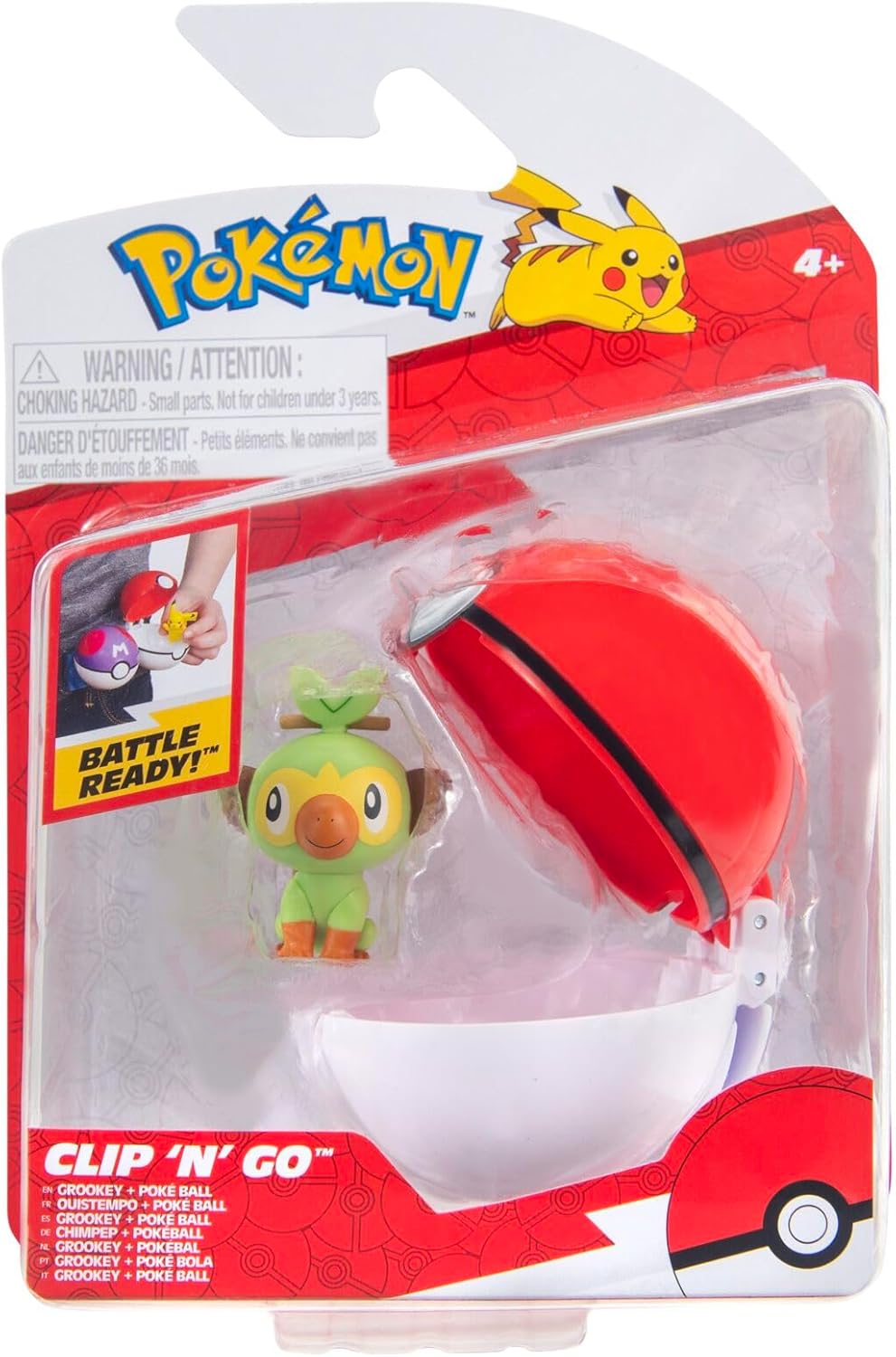 Grookey & Poke Ball Pokémon Clip ‘N’ Go Ball 4+