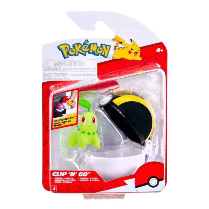 Chickorita Pokémon Clip ‘N’ Go Ball and 2" Battle Figure Pack 4+