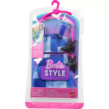 Barbie Style Blue Denim Dress Outfit Fashion Pack by Mattel 3+