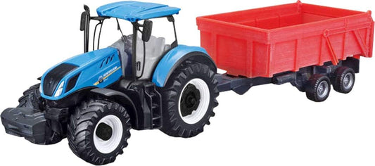 10 cm New Holland T7.315 Tractor with Tipping Trailer by Bburago 3+