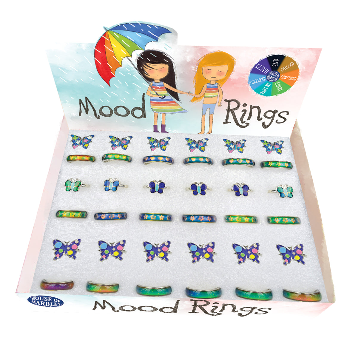 Butterflies & Bands Mood Ring by House of Marbles