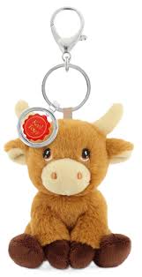 12cm Keelco Highland Cow Bag Charm by Keel Toys 12m+