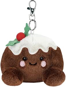 Carol Christmas Pudding Palm Pals Keyclip Plush 4'' Soft Toys by Aurora 0+
