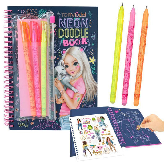 TOPModel Neon Doodle Book With 3 Neon Pen Set By Depesche 11932