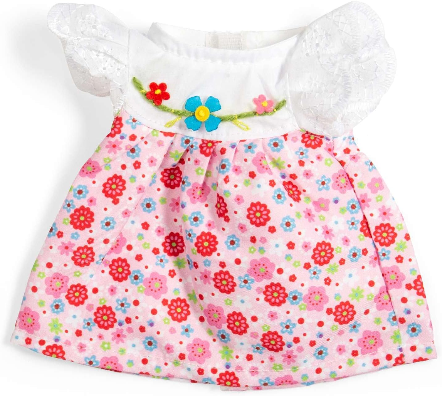 Pink Dress with Lace Sleeves for Rag Doll 28 cm (Small) by Bigjigs Toys 2+