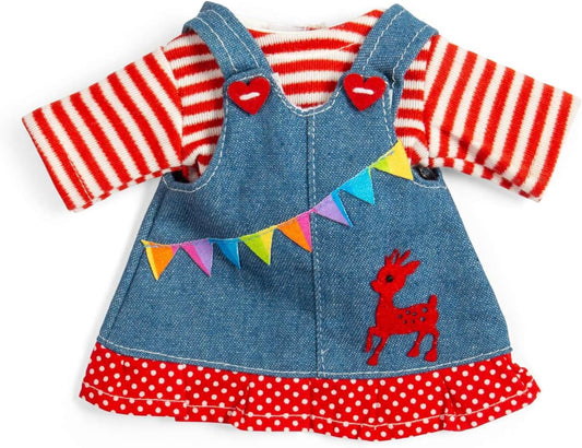 Denim Pinafore for Rag Doll 28 cm (Small) by Bigjigs Toys 2+