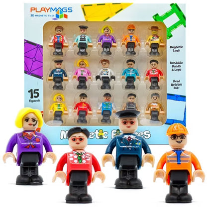 Playmags People Figures 15pcs- Magnetic figures 3+