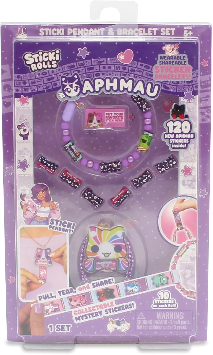 Sticki Rolls Aphmau Pendant & Bracelet Set 5+