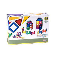 Playmags 48 Pcs Accessory Set - Magnetic Building Tiles for Kids 3+