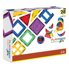 Playmags 28 Pcs Dome Set - Magnetic Building Tiles for Kids 3+