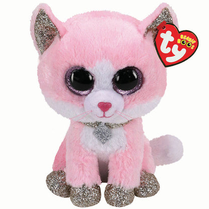 Fiona The Pink Cat 15cm Ty Beanie Boos Soft Toy DOB February 1