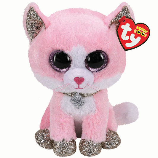 Fiona The Pink Cat 15cm Ty Beanie Boos Soft Toy DOB February 1