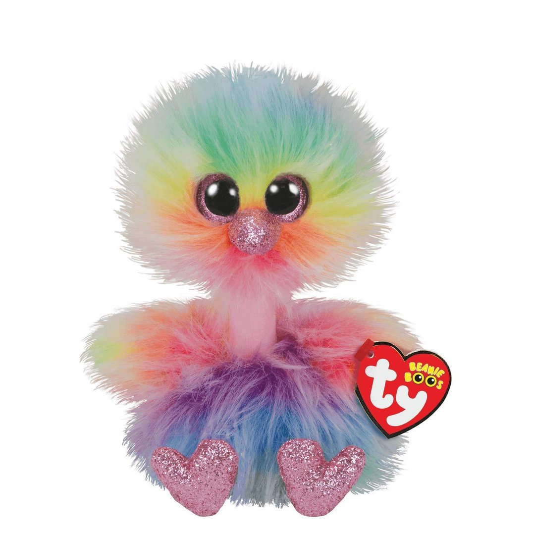 Asha the Pastel Ostrich 24cm Ty Beanie Soft Toy DOB February 9