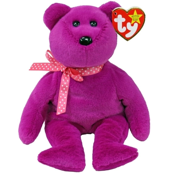Magenta The Bear II Original 15cm TY Beanie Baby DOB February 9