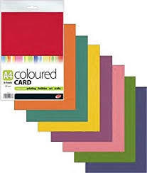 A4 Coloured Card Pack 40 Sheets 220gsm