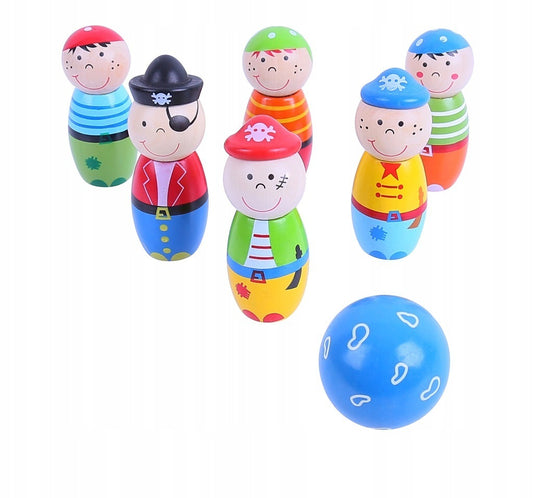 Wooden Pirate Skittles Game by BigJigs BJ853 2+