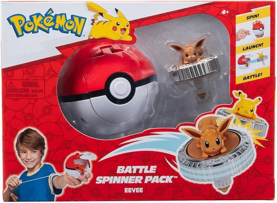 Pokemon Battle Spinner Pack Eevee & Pokeball Set 4+