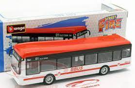 Burago Street Fire City Bus Diecast Model 1:43 3+