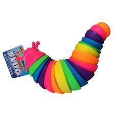 Fidget Slug Toy 19cm in Solid Rainbow Colours 3+