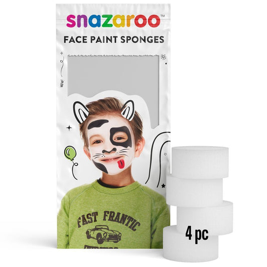 4 Snazaroo Face Paint Sponges High Pack For Dress Up 3+
