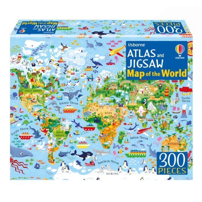 300 Piece Atlas Book and Jigsaw Puzzle Map of the World 9+
