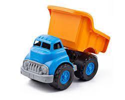 Orange/Blue Dump Truck with Race Car by Green Toys 12 Months +