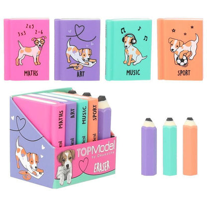 TOPModel Eraser Set Mini School Books & Pencils 412443_A