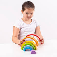 Wooden Stacking Rainbow Small BJ499 By Big Jigs Toys 18m+