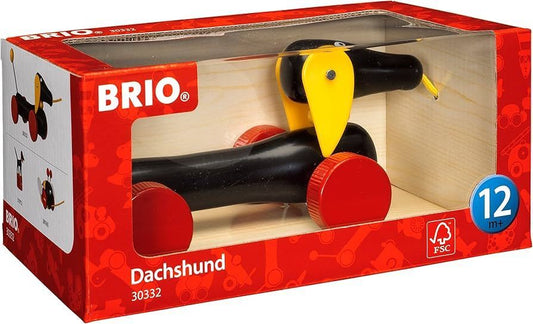 Brio Dachshund Pull Along Wooden Toy for 12 Months+ 30332