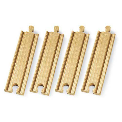 Brio Pack of 4 Medium Straight Tracks 33335 Wooden Trains 3+