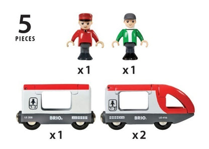 BRIO Red Travel Train 33505 2 Engines Carriage and 2 People