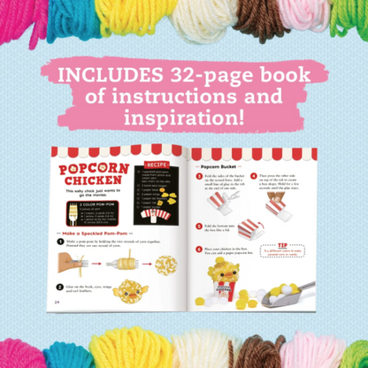 Mini Pom-Pom Food Animals Book by Klutz Books 8+
