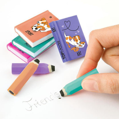 TOPModel Eraser Set Mini School Books & Pencils 412443_A