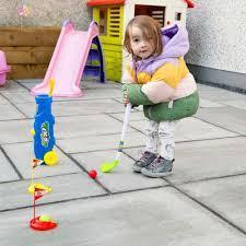 Childrens Toy Golf Caddy Set with Plastic Clubs and Balls 4+