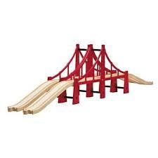 BRIO Double Suspension Bridge For Wooden Train Stes 33885 3+