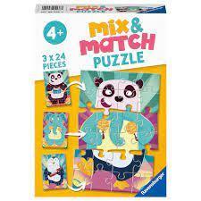 Animals Mix & Match Jigsaw Puzzle 3 x 24 Pieces
