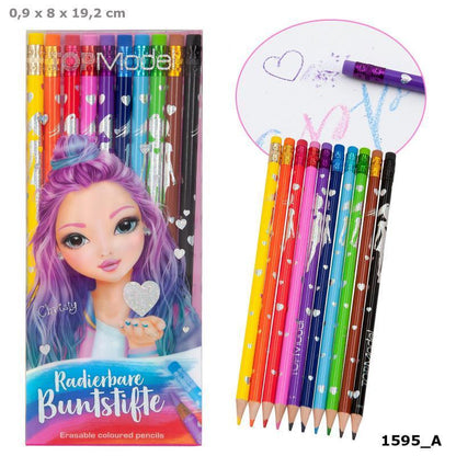 10 TOPModel Erasable Coloured Pencils by Depesche 1595_A3