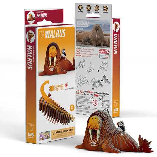 Eugy 3D Walrus Craft Kit Model No. 107 by Brainstorm