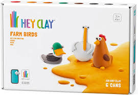 Hey Clay Farm Birds set air-dry clay Kit 3+