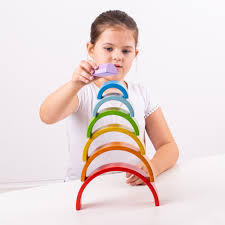 Wooden Stacking Rainbow Small BJ499 By Big Jigs Toys 18m+