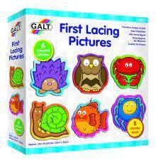 6 First Lacing Pictures Threading Skills 3+ by Galt