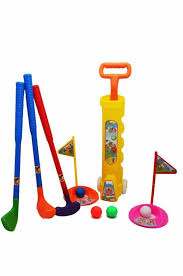 Children's Golf Caddy Set with Holes and flags 3+