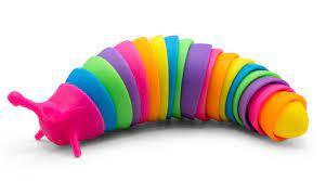 Fidget Slug Toy 19cm in Solid Rainbow Colours 3+