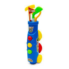 Childrens Toy Golf Caddy Set with Plastic Clubs and Balls 4+